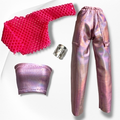 Conjunto rosa con sweater color a elección en internet