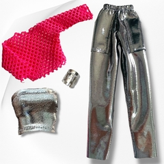 Pantalón cargo con top, sweater calado y brazalete - (copia) - buy online
