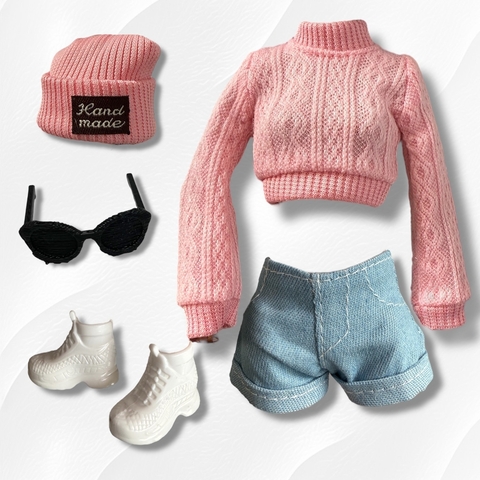 Short y sweater rosa - comprar online