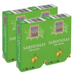 kit c/ 4und Sardinhas BON APPETIT em Azeite 120g