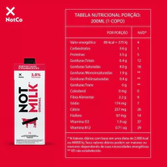 Leite Vegetal Integral NOT MILK 1 Litro