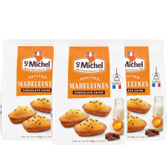 Kit c/ 3un Biscoito Madeleine Chocolate Chips ST MICHEL 250g