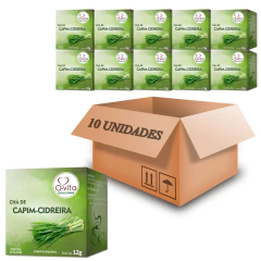 Kit c/ 10un Chá Capim-Cidreira Premium QVITA 12g (10 sachês)