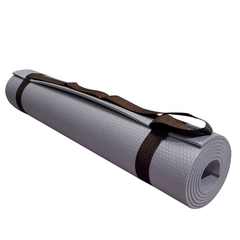 Tapete Yoga Mat com Alça 170x60cm Cinza 5mm Evamax