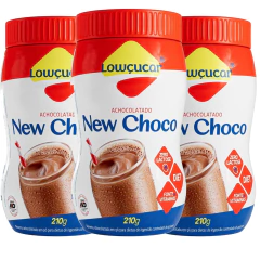 Kit c/3 und New Choco Diet Zero Lactose LOWÇUCAR Pote 210g