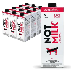 Kit c/ 12un Leite Vegetal Integral NOT MILK 1 Litro