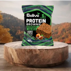 Kit c/ 10und Brownie Protein Chocolate com Avelã BELIVE 40g - Fruttato