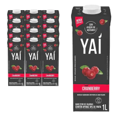 Kit c/ 12und Suco de Cranberry YAI 1 Litro