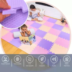 Kit c/ 10und Tatame Evamax Com Encaixe 50x50 10mm Cor:Lilas na internet