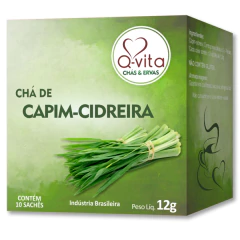 Imagem do Kit c/ 10un Chá Capim-Cidreira Premium QVITA 12g (10 sachês)