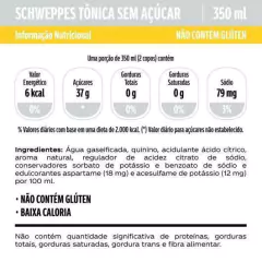 Imagem do Água Tônica SCHWEPPES Sem Açúcar 350ml