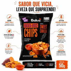 Kit 6 Batata Doce Chips Sweet Chilli s/ Glúten BELIVE 50g - comprar online
