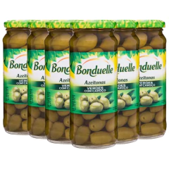 Kit c/ 6und Azeitona BONDUELLE Verde com Caroço 320g