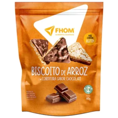 Kit c/ 6und Biscoito de Arroz c/ Chocolate s/ Gluten FHOM 60g - comprar online