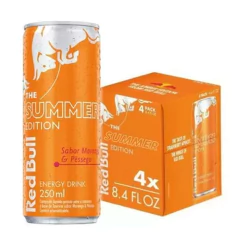 Energético RED BULL Morango/Pessego 250ml (4 Latas)