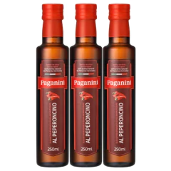 Kit c/ 3un Azeite de Oliva Al Peperoncino PAGANINI 250ml