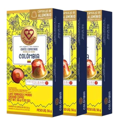Kit c/ 3un Café Colômbia 3 CORAÇÕES Capsula Aluminio 10x5,6g