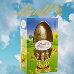 Imagem do Kit Ovo de Páscoa & Gold Bunny Ao Leite e Branco LINDT