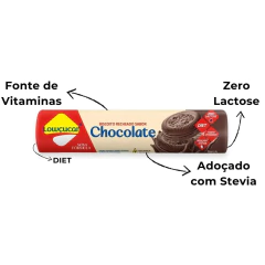 Biscoito Sabor Chocolate Zero Açúcar LOWÇÚCAR 120g na internet
