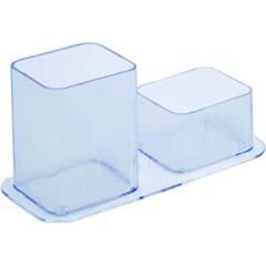 Porta Canetas e Clips Duplo Cristal Dello