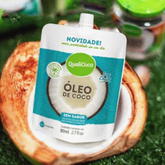 Kit c/ 8und Óleo de Coco Sem Sabor Sachê QUALICOCO 80ml na internet