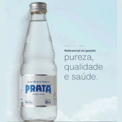 Kit c/ 12und Água Mineral PRATA S/ Gás Leve Vidro 300ml - Fruttato