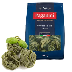 Kit c/ 6un Macarrão Fettuccini Nidi Verde PAGANINI 500g na internet