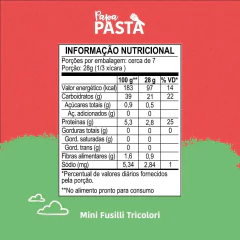 Mini Fusilli Tricolori com Vegetais Papapa 200g - Fruttato