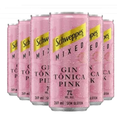 Kit c/ 6und Gin Tônica Pink SCHWEPPES Lata 269ml