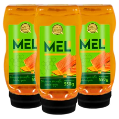 Kit 3und Bisnaga Mel Essencial Corta-gotas APIS NATIVA 550g