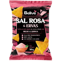 Tortilla Chips Belive Sal Rosa e Ervas 50g