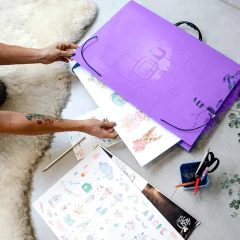 Imagem do Kit c/ 4 und Maleta A3 Dellofine Roxa DELLO