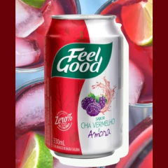 Kit c/ 6und Chá Vermelho com Amora FEEL GOOD Lata 330ml - Fruttato