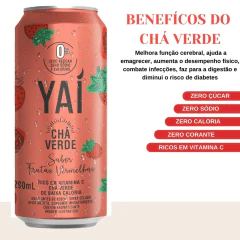 Kit c/ 12und Chá Verde YAI Sabor Frutas Vermelhas Lata 290ml - loja online