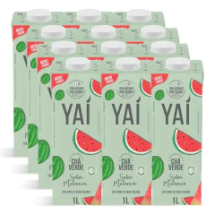 Kit c/ 12und Chá Verde YAI Sabor Melancia 1 Litro