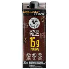 Kit c/ 12un Power Whey Cappuccino Chocolate 3 Corações 250ml - comprar online