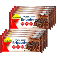 Kit c/ 8und Wafer sabor Brigadeiro Zero Açúcar LOWÇÚCAR 115g