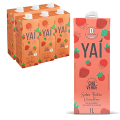 Kit c/ 6und Chá Verde YAI Sabor Frutas Vermelhas 1 Litro