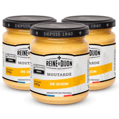 Kit c/ 3und Mostarda REINE DE DIJON Forte 200g (França)