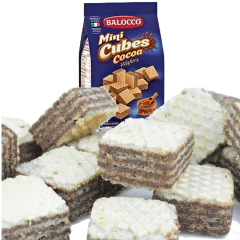 Kit c/ 5und Wafer Mini Cubos de Cacau BALOCCO 125g - Italia - loja online