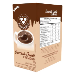 Chocolate Quente Pó 3 CORAÇÕES Sachê 20g - 30 Unidades - comprar online