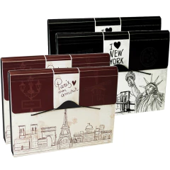 Kit c/ 4und Pasta Sanfonada A4 C/12 Div. NY & Paris DELLO