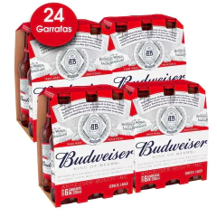 Cerveja BUDWEISER One Way Garrafa 330ml (24 Garrafas)