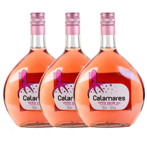 Kit c/ 3und Vinho Verde Rosé Português CALAMARES 750ml