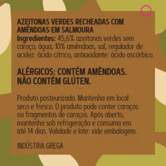 Imagem do Azeitona Verde Grega com Amendoas OLYMP 200g (3 vidros)