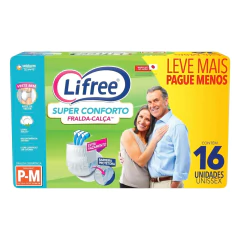 Fralda Geriátrica Descartável LIFREE P/M 16un