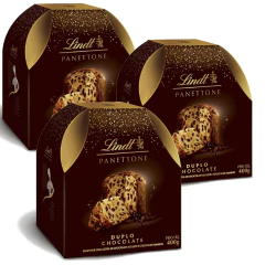 Panetone LINDT Duplo Chocolate 400g (3 unidades)