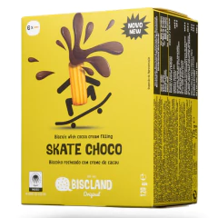 Kit c/ 3und Biscoito BISCLAND Skate Choco Creme Cacau 120g - comprar online