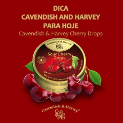 Kit c/ 3und Bala CAVENDISH & HARVEY Sour Cherry Drops 200g - comprar online
