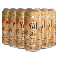 Kit c/ 6und Chá Verde YAI Laranja com Gengibre Lata 290ml